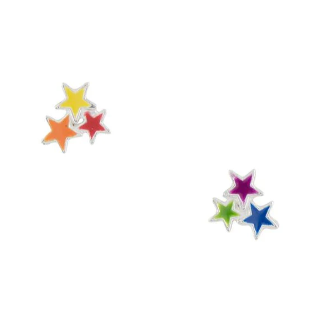 Rainbow Star Cluster Enamel Stud Earrings Tomas Jewelry - Earrings