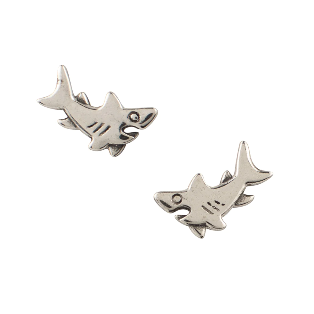 Sharks Stud Earrings - Silver Tomas Jewelry - Earrings