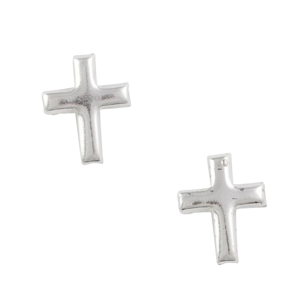 Simple Cross Stud Earrings - Silver Tomas Jewelry - Earrings
