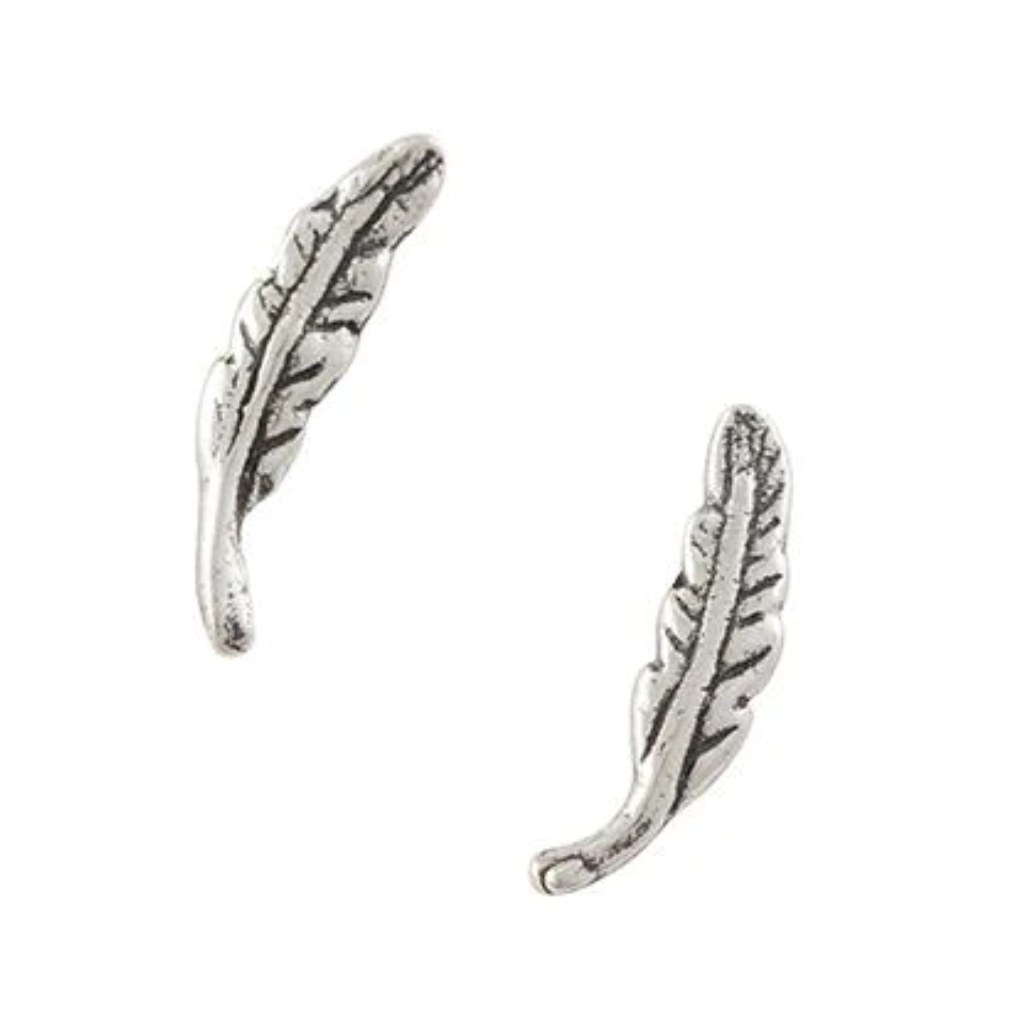 Small Feather Oxidized Earrings - Silver Tomas Jewelry - Earrings