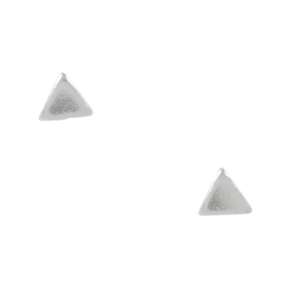 Small Triangle Stud Earrings - Silver Tomas Jewelry - Earrings
