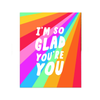 So Glad You're You Rainbow Blank Card Top Hat and Monocle Cards - Any Occasion