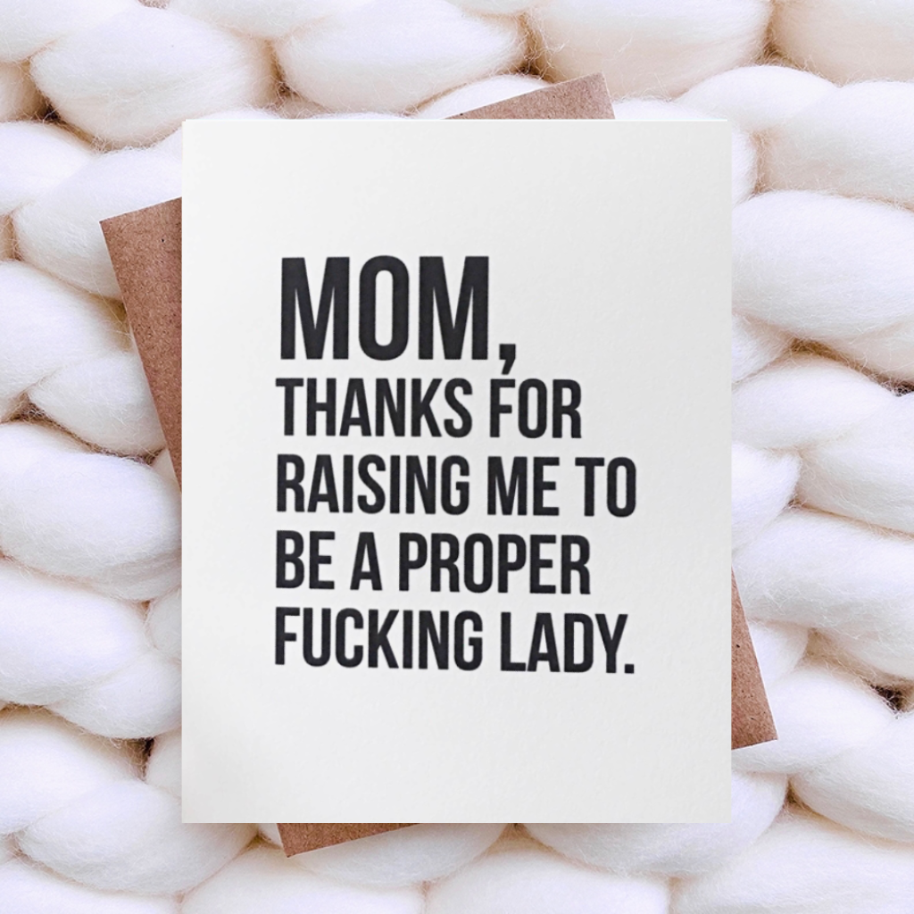 Proper F*cking Lady Mother's Day Card Top Hat and Monocle Cards - Mother's Day
