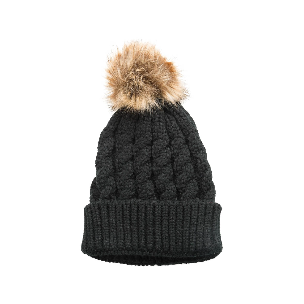 BLACK Emma Pom Pom Hat - Womens Top It Off Apparel & Accessories - Winter - Adult - Hats
