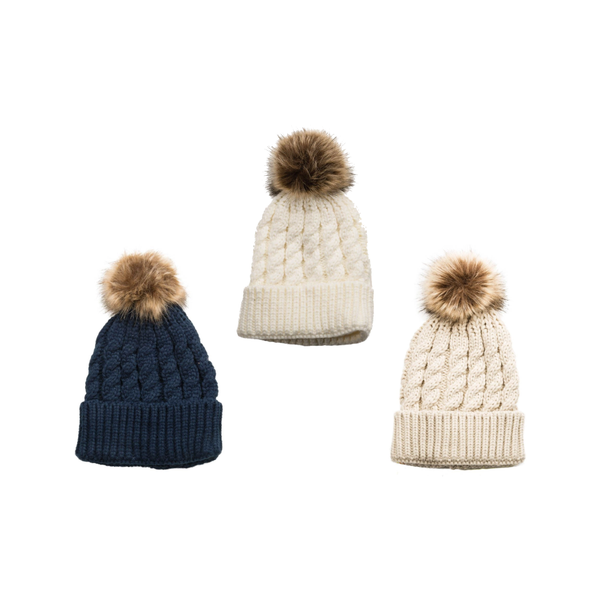 Emma Pom Pom Knitted Hat Top It Off Apparel & Accessories - Winter - Adult - Hats