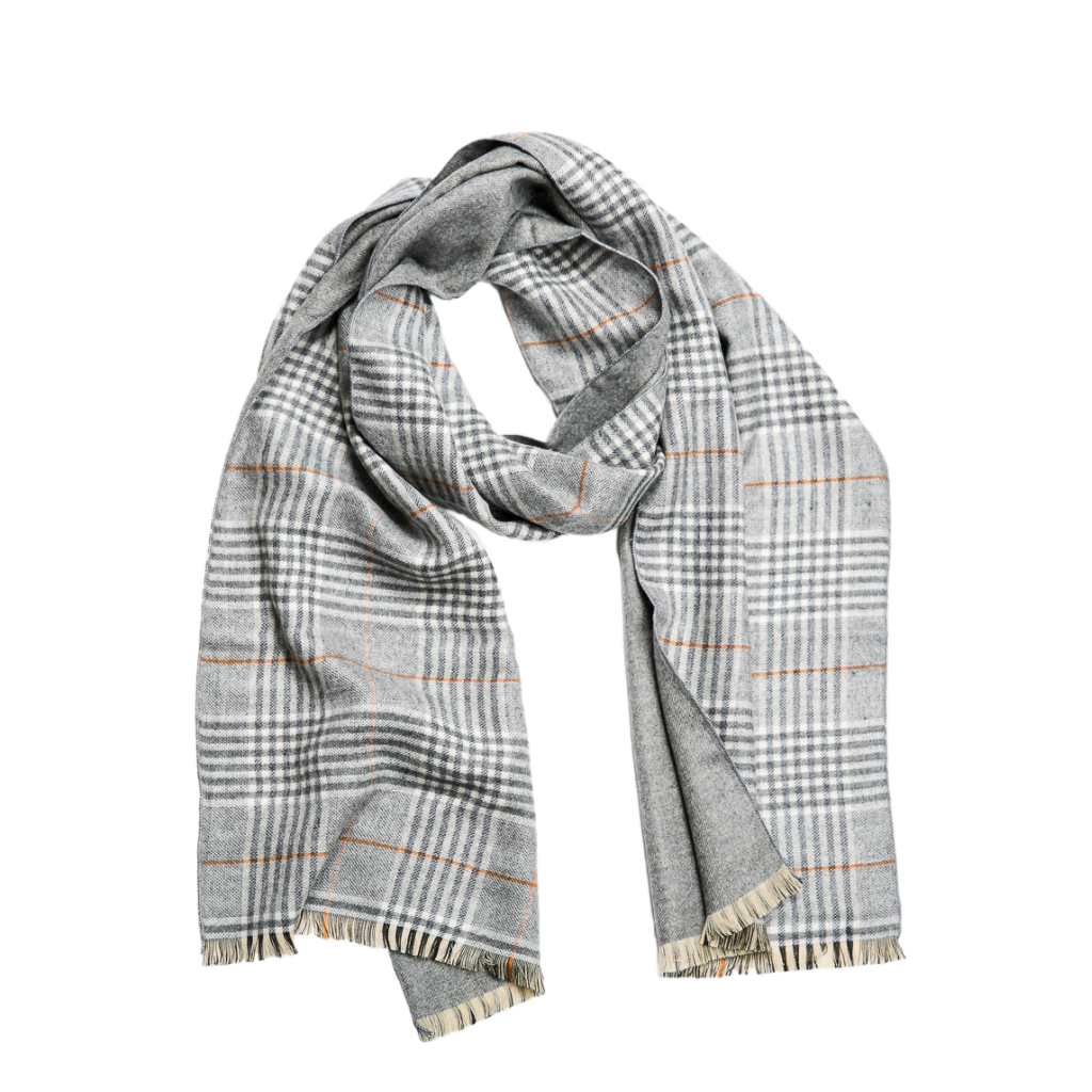 GRAY PLAID WITH GRAY Reversible Sutton Scarf - Womens Top It Off Apparel & Accessories - Winter - Adult - Scarves & Wraps