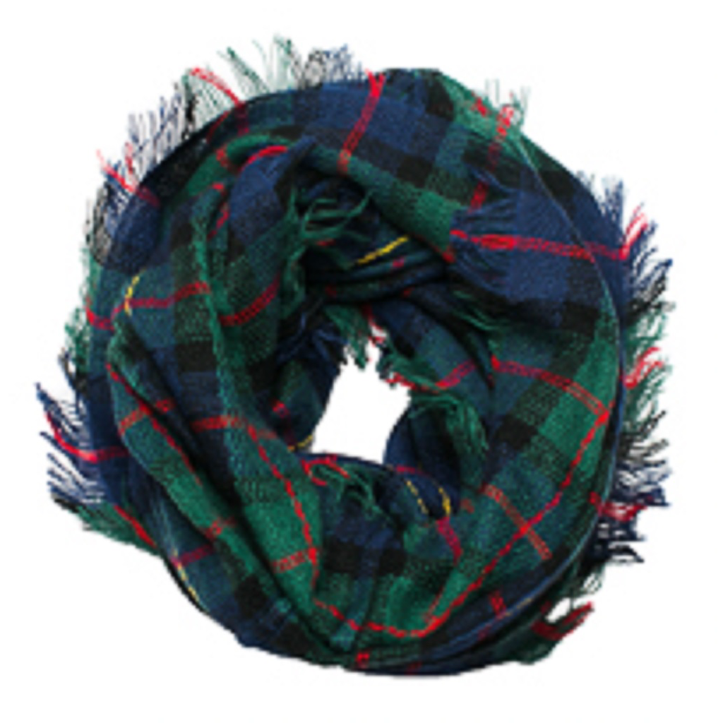 IRISH GREEN PLAID Plaid Infinity Scarves Top It Off Apparel & Accessories - Winter - Adult - Scarves & Wraps