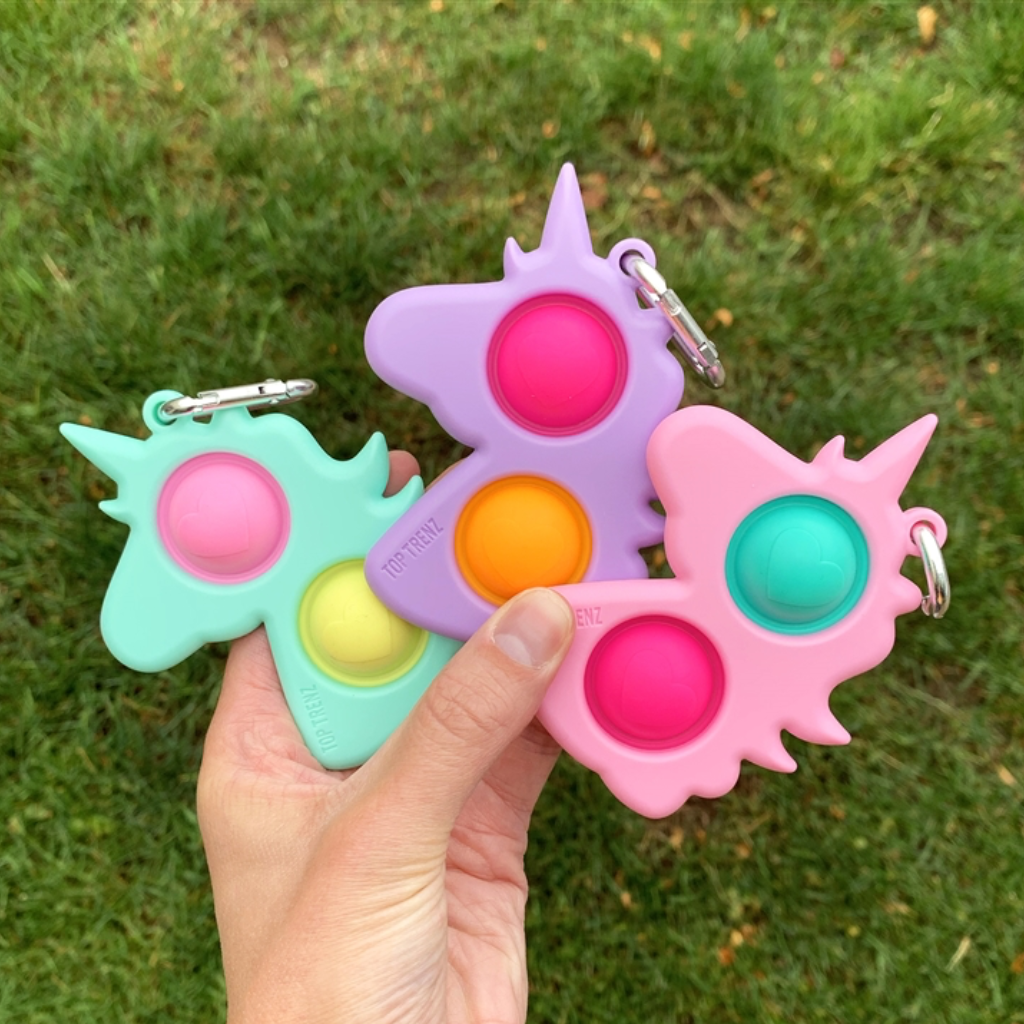 PINK OMG! Mega Pop Fidgety Keychains - Unicorns Top Trenz Toys & Games - Fidget Toys