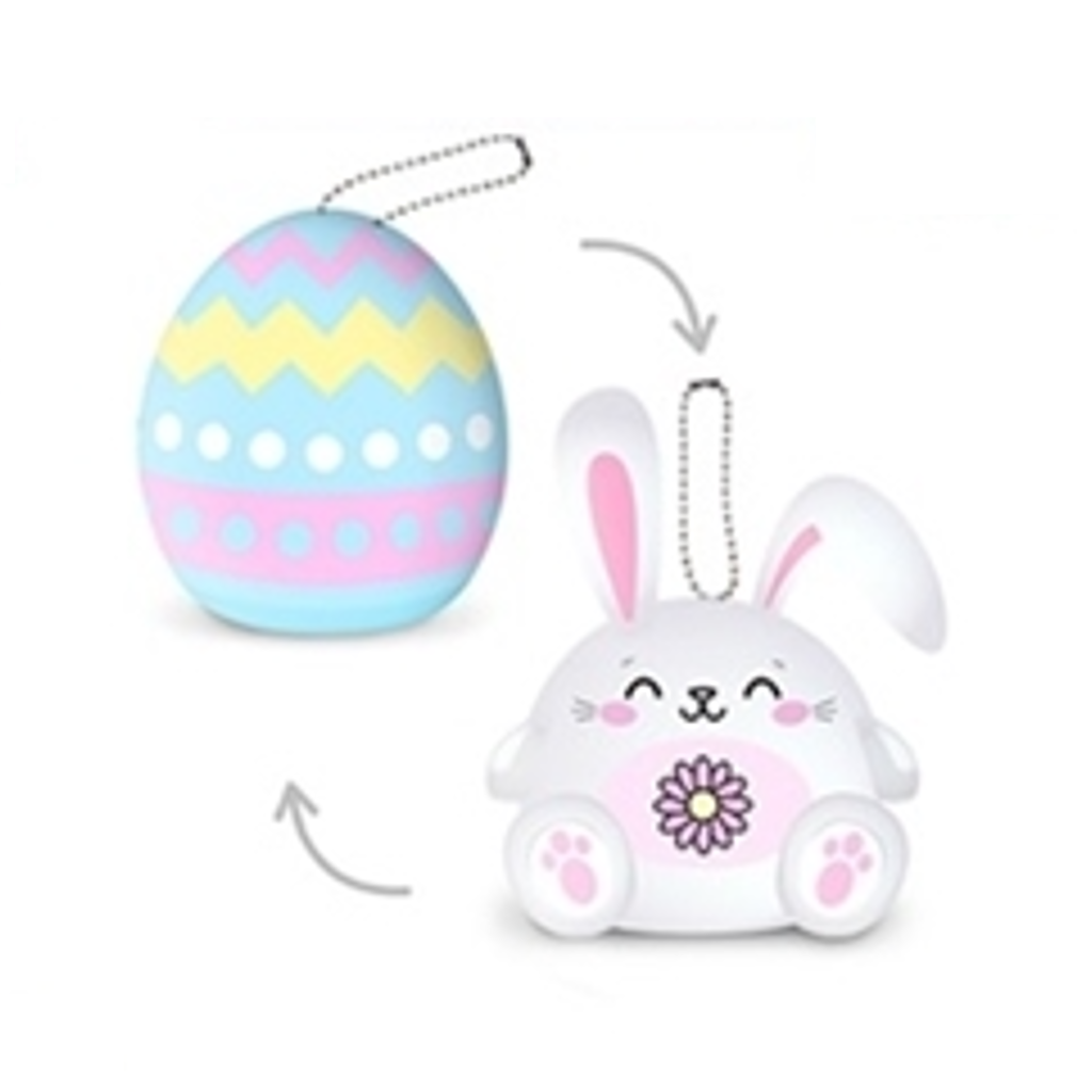 WHITE BUNNY Inside Outsies Keychain Toy - Easter Top Trenz Toys & Games - Stuffed Animals & Plush Toys