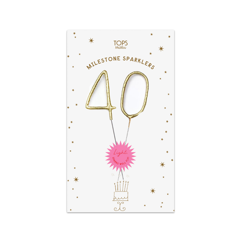Mini Milestone Sparklers 16, 21, 30, 40, 50, 60, 70, or 80 Tops Malibu Home - Candles - Sparklers & Birthday Candles