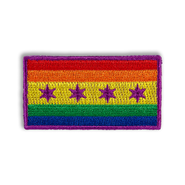 Chicago Pride Flag Iron On Patch - Small Transit Tees Apparel & Accessories - Appliques & Patches