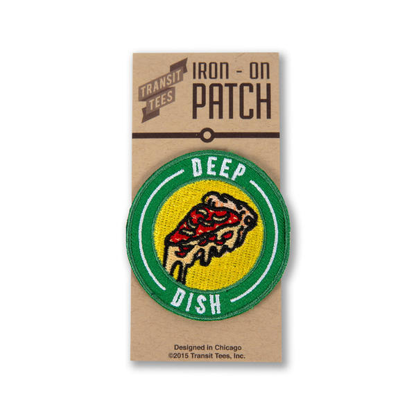 Deep Dish Iron On Patch Transit Tees Apparel & Accessories - Appliques & Patches