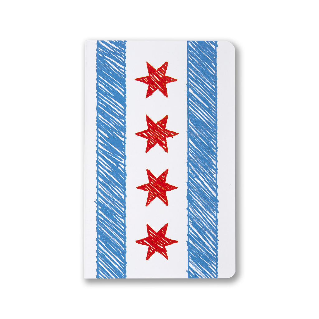 Distressed Chicago Flag Notebook Transit Tees Books - Blank Notebooks & Journals