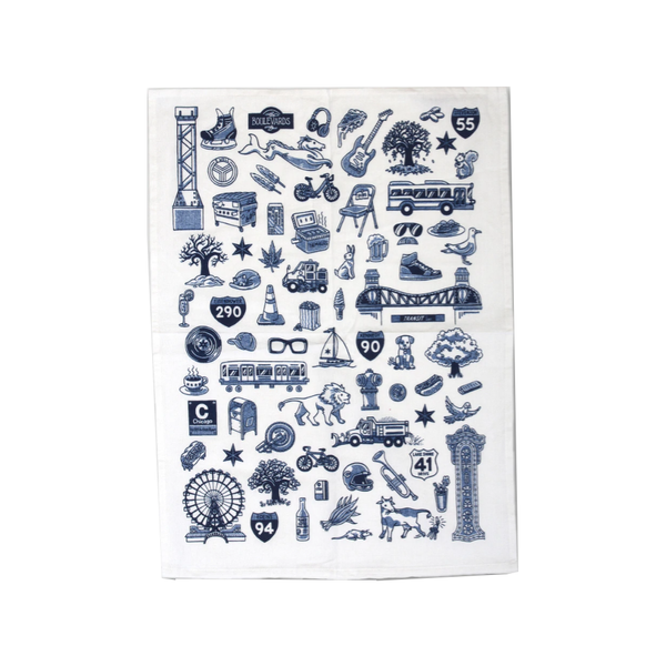 Chicago Icons Flour Sack Towel TRANSIT TEES Home