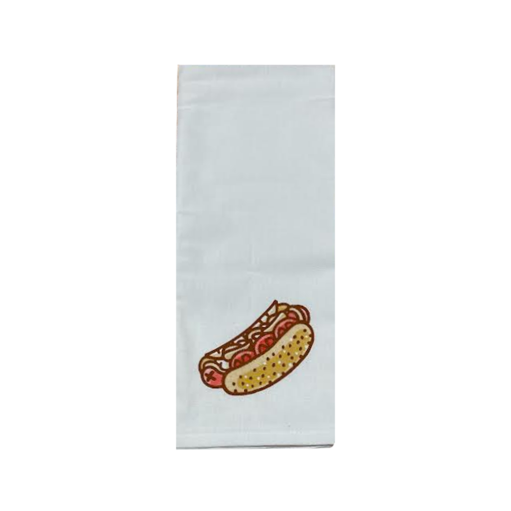 Chicago Hot Dog Flour Sack Towel Transit Tees Home - Kitchen & Dining - Kitchen Cloths & Dish Towels