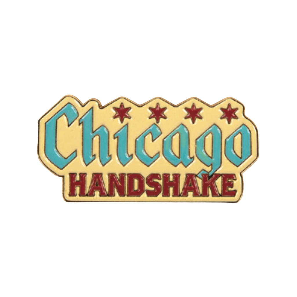 Chicago Handshake Enamel Pin Transit Tees Jewelry - Pins