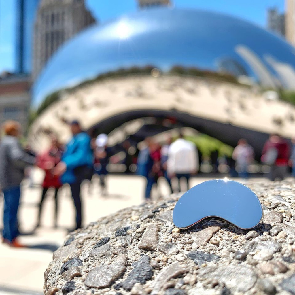 Mirror Bean Enamel Pin Transit Tees Jewelry - Pins