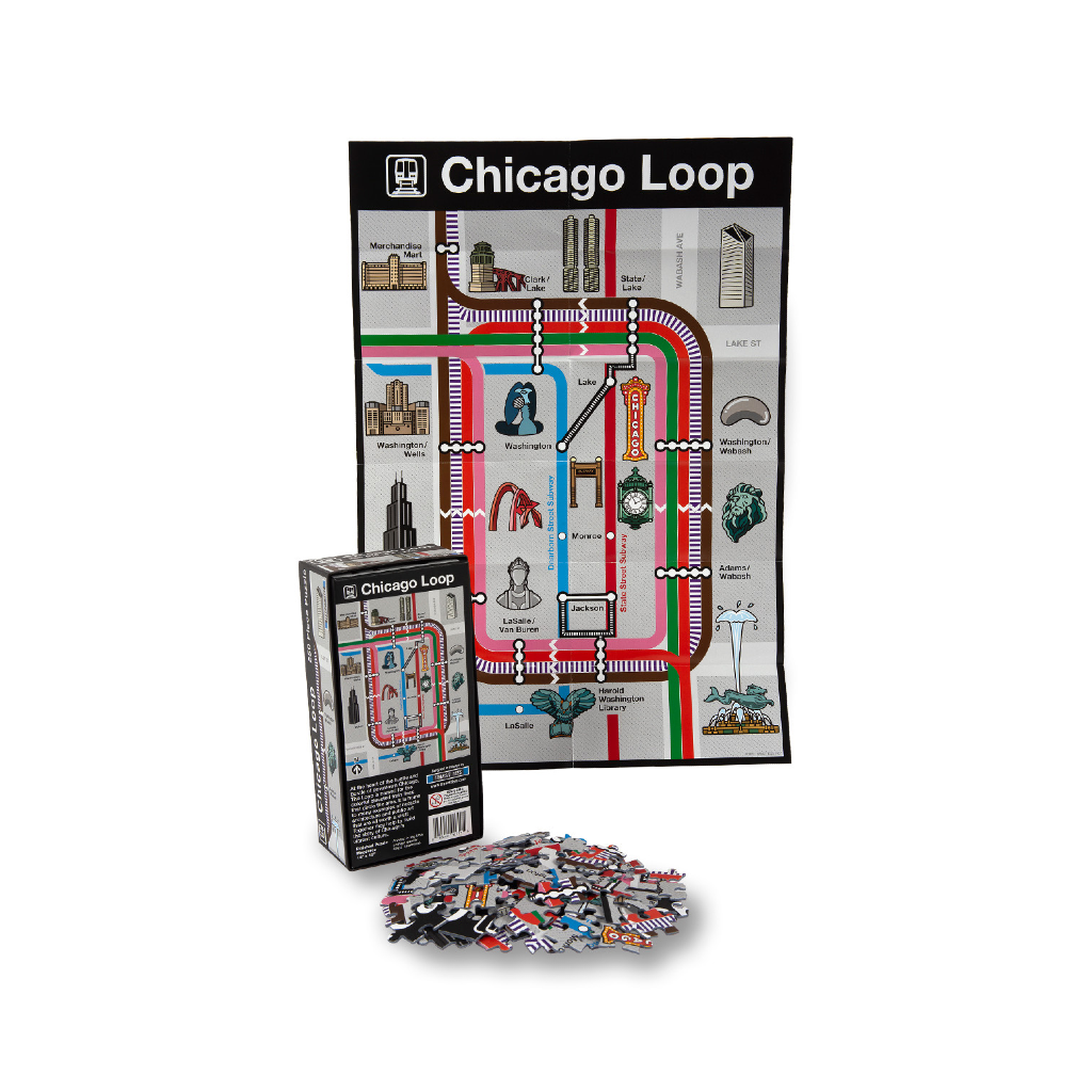 Chicago Loop 250 Piece Jigsaw Puzzle Transit Tees Toys & Games - Puzzles & Games - Jigsaw Puzzles