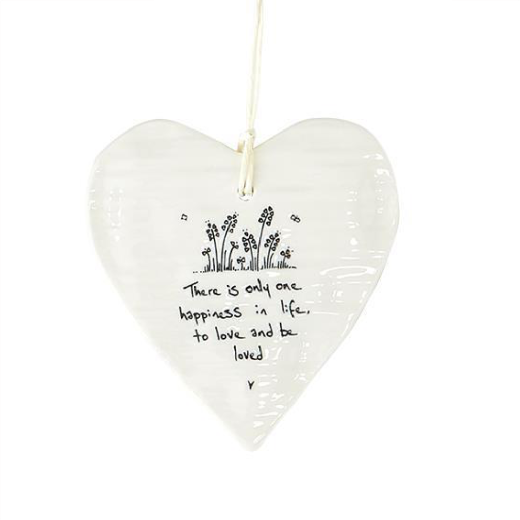 THERE IS ONLY HAPPINESS Heart Hanging Ornaments Two's Company Home - Wall & Mantle - Ornaments