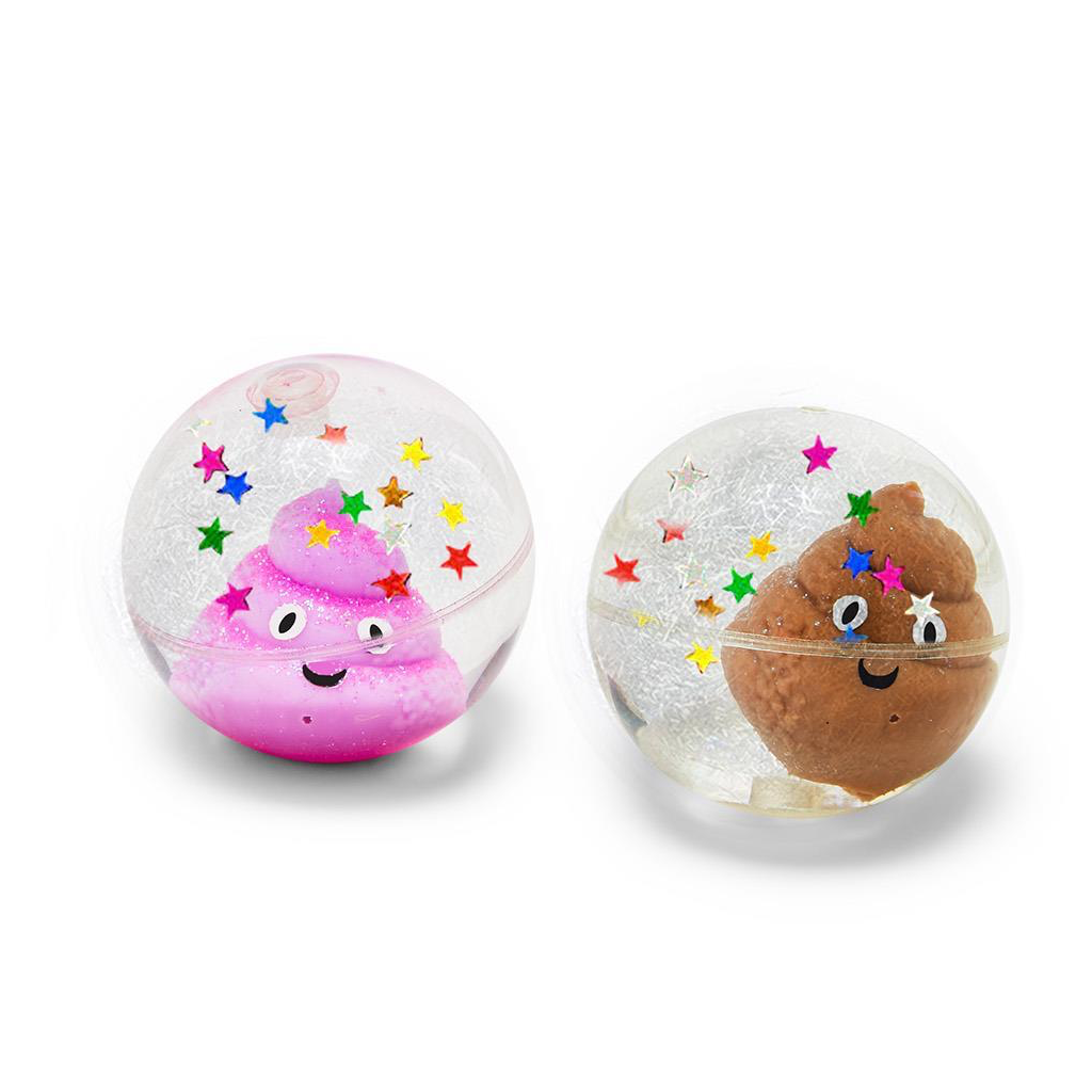 Poop Emoji Glitter Keychain