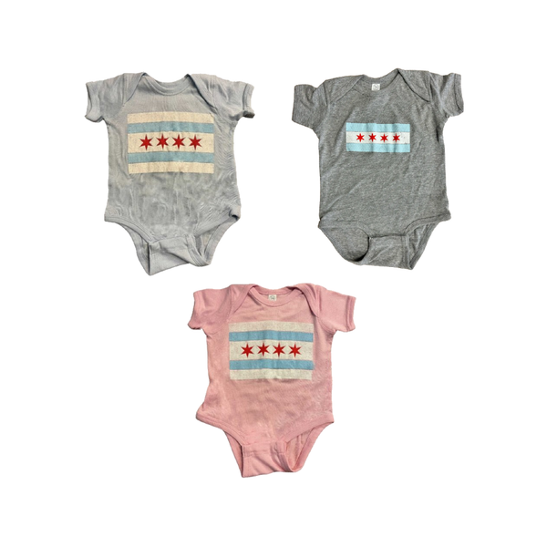 Chicago Flag Baby Onesies Urban General Store Goods Apparel & Accessories - Clothing - Baby & Kids - Baby & Toddler - One-Pieces & Onesies