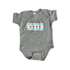 HEATHER GRAY / 6M Chicago Flag Baby Onesies Urban General Store Goods Apparel & Accessories - Clothing - Baby & Kids - Baby & Toddler - One-Pieces & Onesies