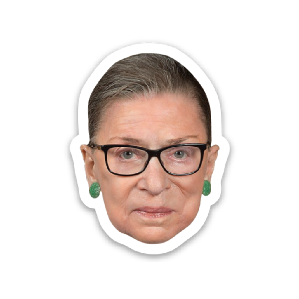 Ruth Bader Ginsburg Face Sticker from Urban General Store Goods