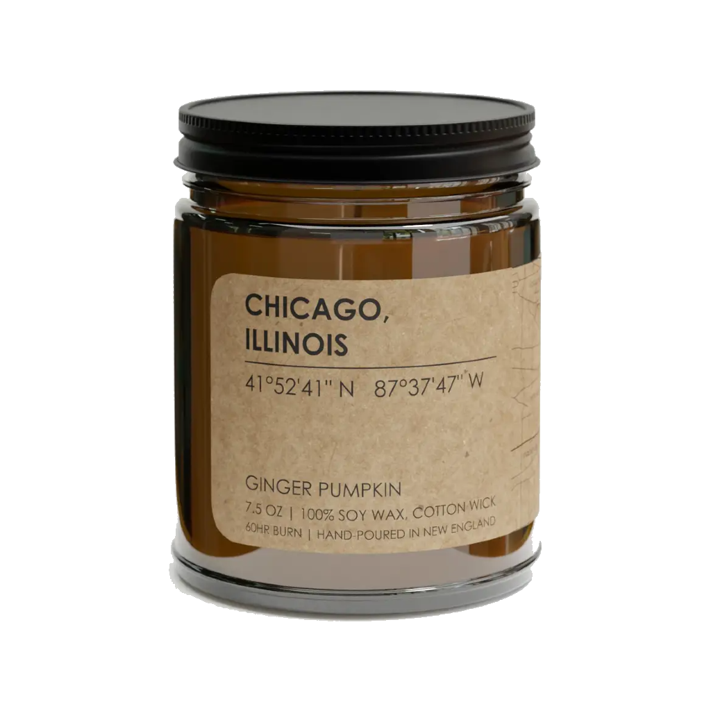 Chicago, IL Map Candle Well Told Home - Candles