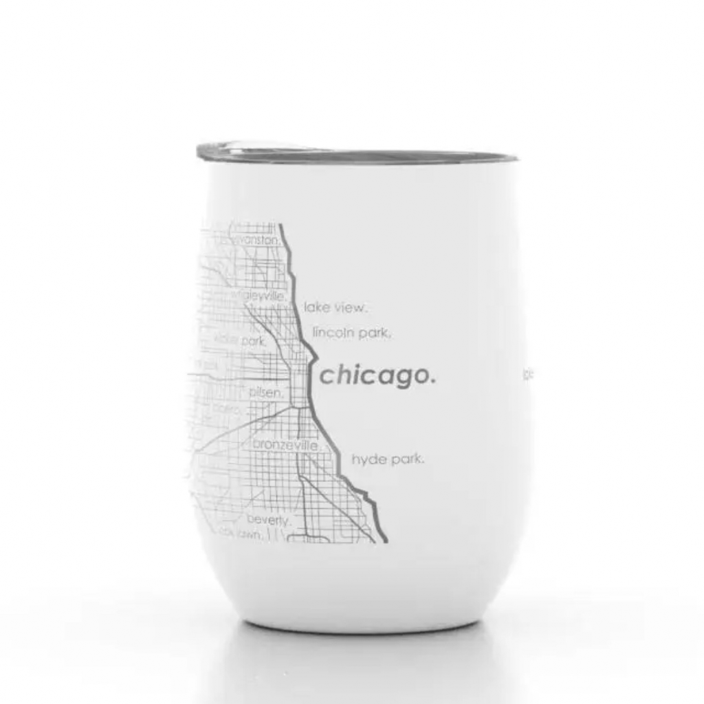Chicago Map Insulated Wine Tumbler - 12oz. Well Told Home - Mugs & Glasses - Reusable