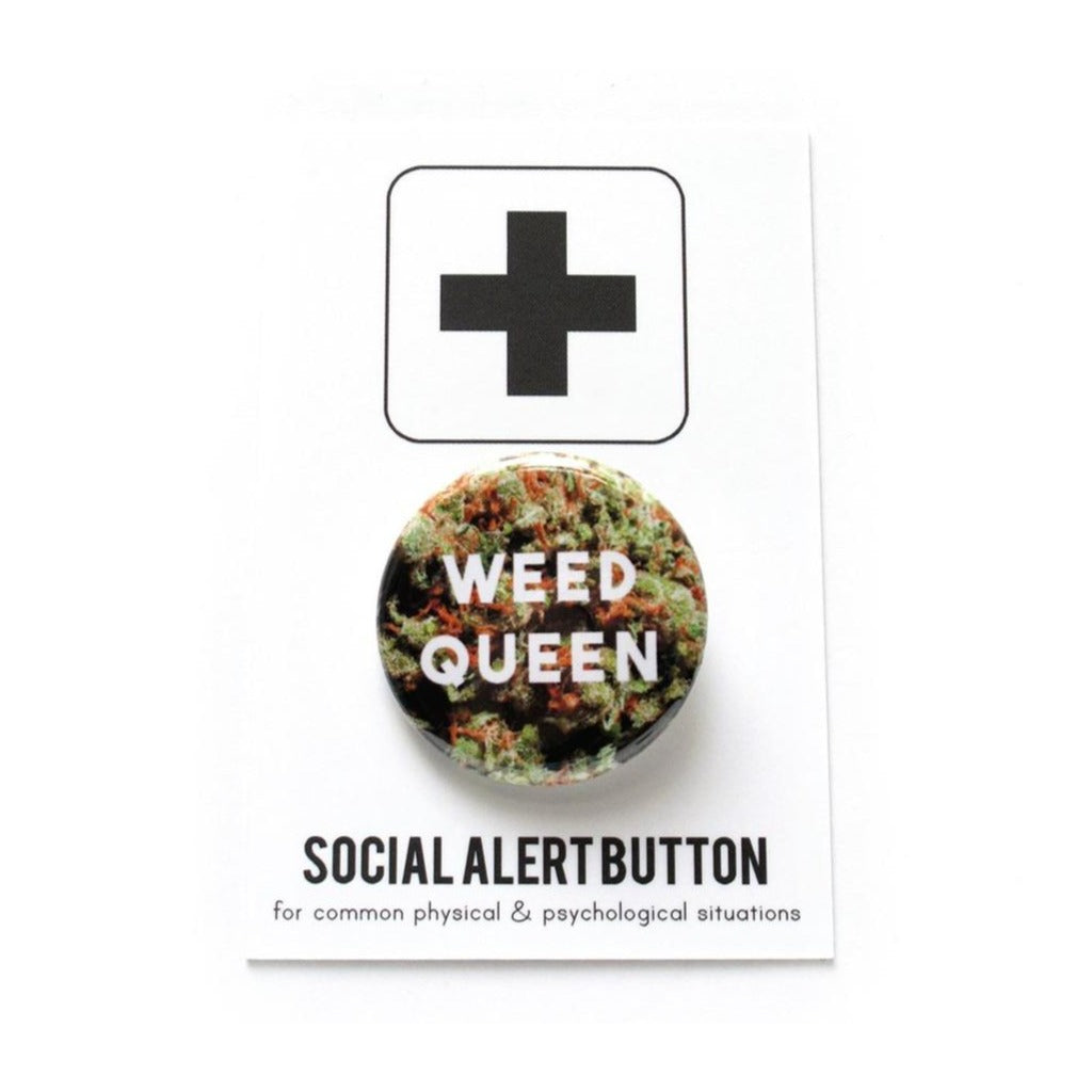 Weed Queen Pinback Button Word For Word Factory Impulse - Pinback Buttons