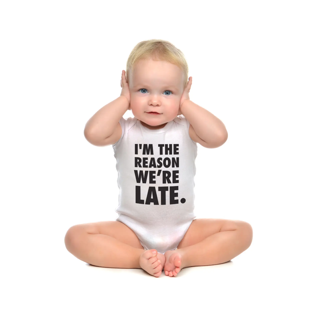 I'm The Reason We're Late Snapsuit Onesie Wry Baby Apparel & Accessories - Clothing - Baby & Toddler - One-Pieces & Onesies