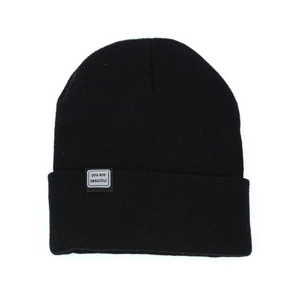 BLACK You Are Beautiful Beanie Hat You Are Beautiful Apparel & Accessories - Winter - Adult - Hats